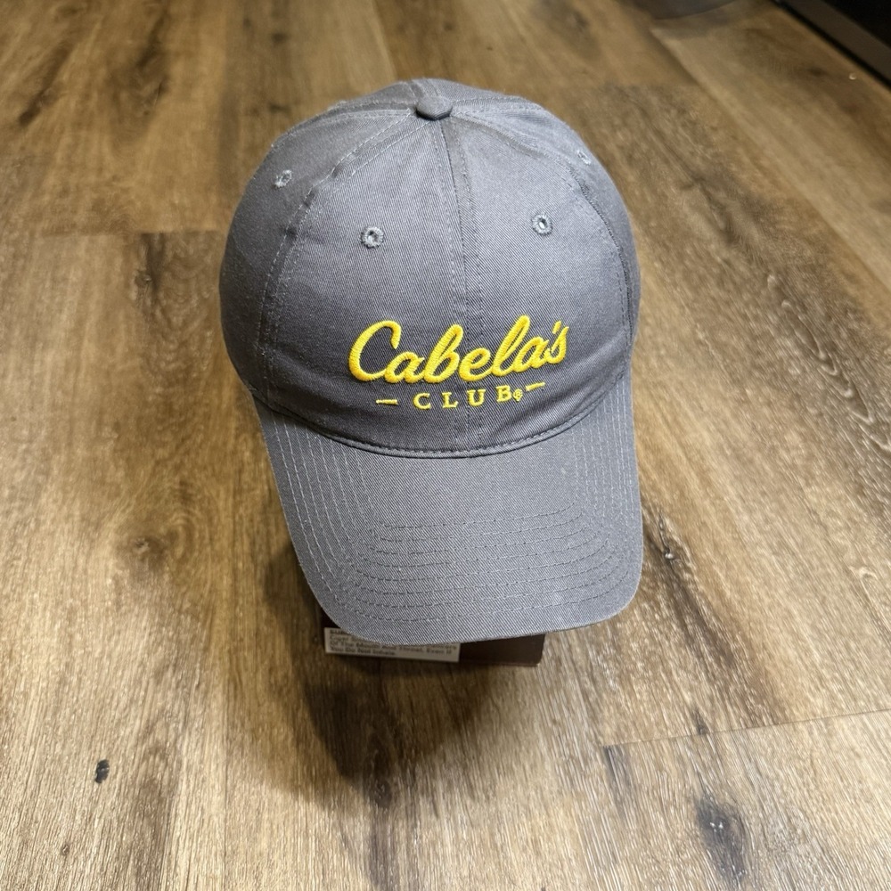 Cabela's Hat Gray Yellow Low Profile Dad Cap Hunting Outdoor Sportswear Store